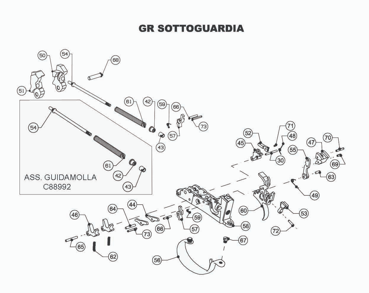 Beretta 690 Field I 12G — Trigger group exploded diagram