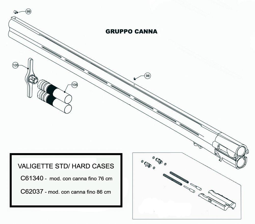 Beretta 690 Sporting 12G Game Scene — Barrel exploded diagram