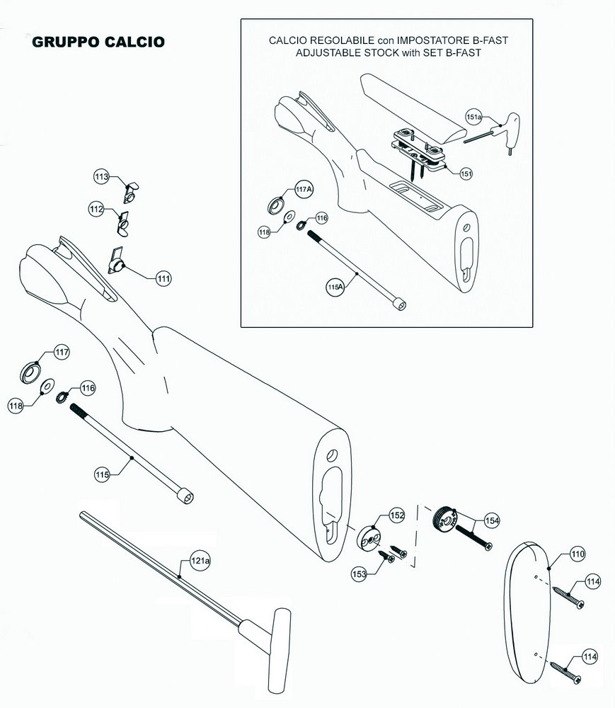 Beretta 690 Sporting Black 12G — Stock exploded diagram