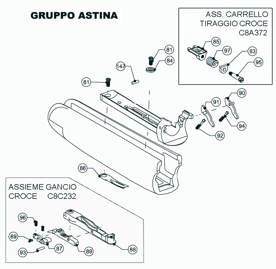 Beretta 690 Sporting 12G Game Scene — Forend exploded diagram