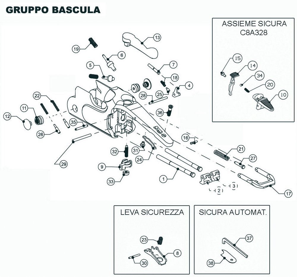 Beretta 690 Sporting 12G Game Scene — Action / frame exploded diagram