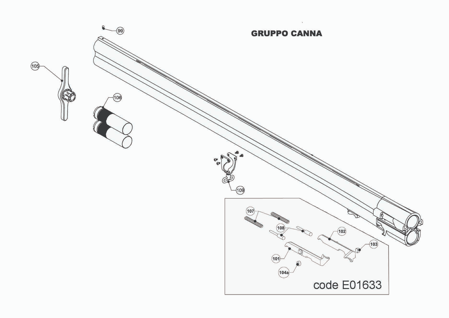 Beretta 690 Field I 12G — Barrel exploded diagram