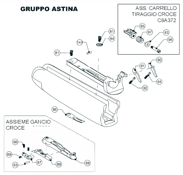 Beretta 690 Sporting Black 12G — Forend exploded diagram