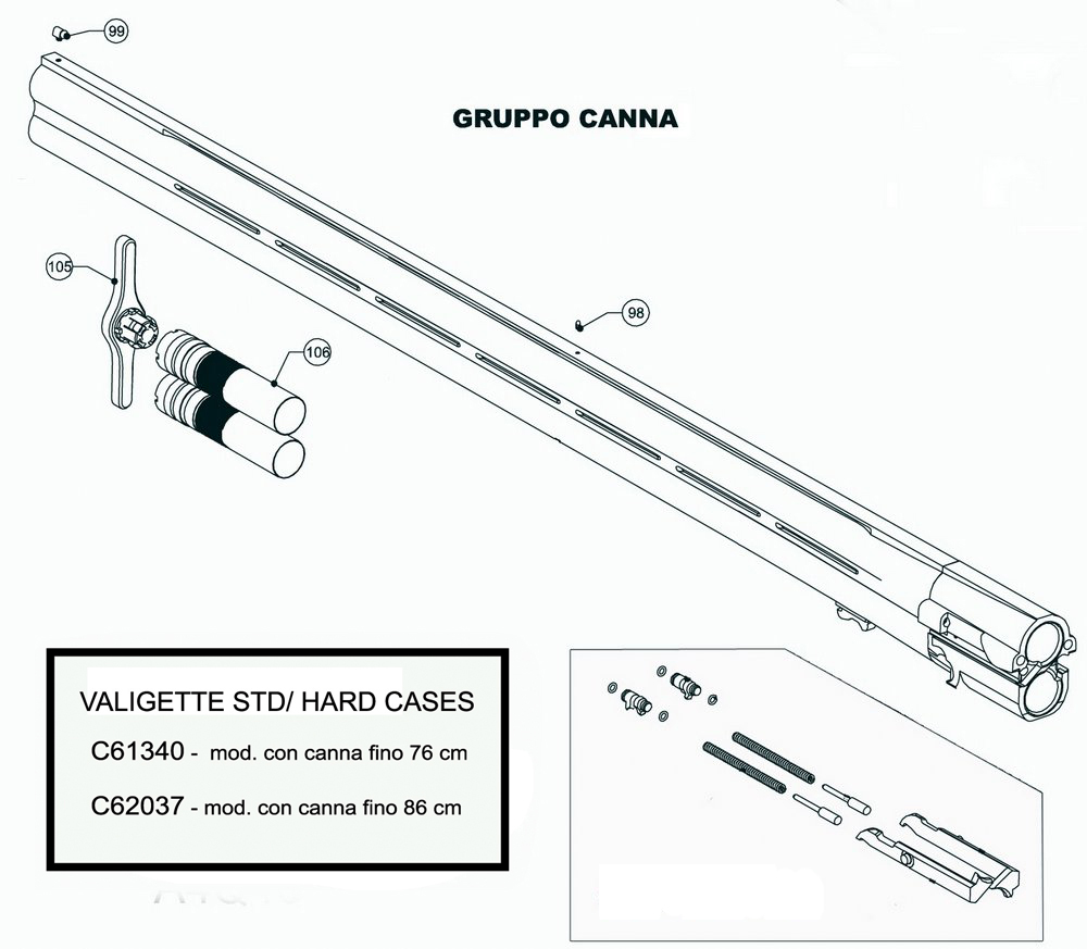 Beretta 690 Sporting Black 12G — Barrel exploded diagram