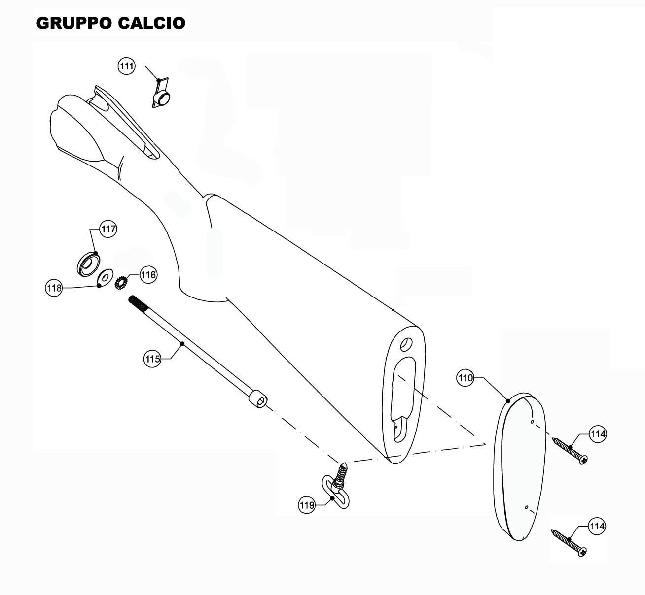 Beretta 690 Field I 20G — Stock exploded diagram