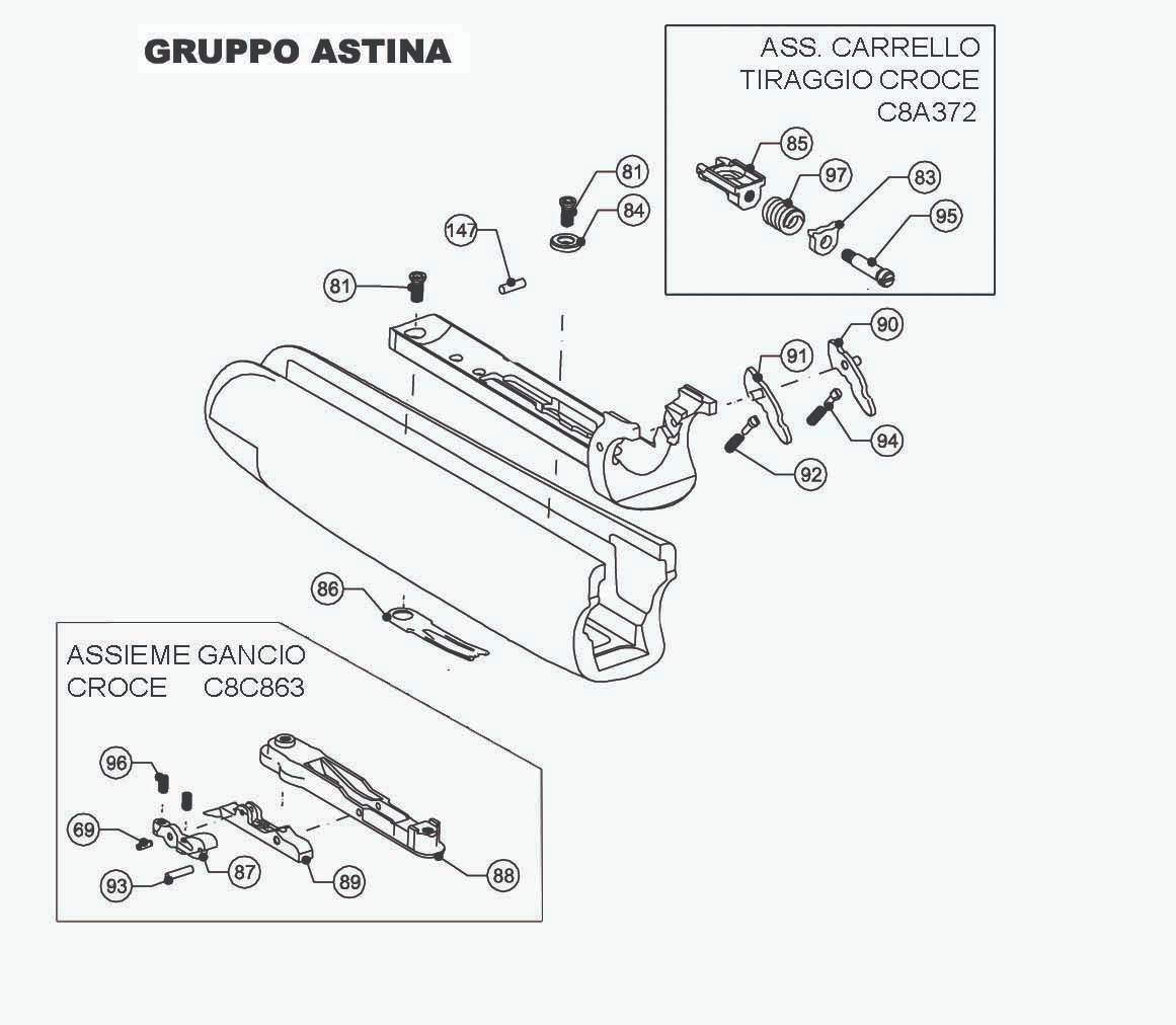 Beretta 690 Field I 12G — Forend exploded diagram