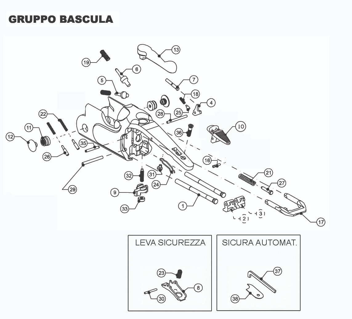 Beretta 690 Trap Black 12G — Action / frame exploded diagram