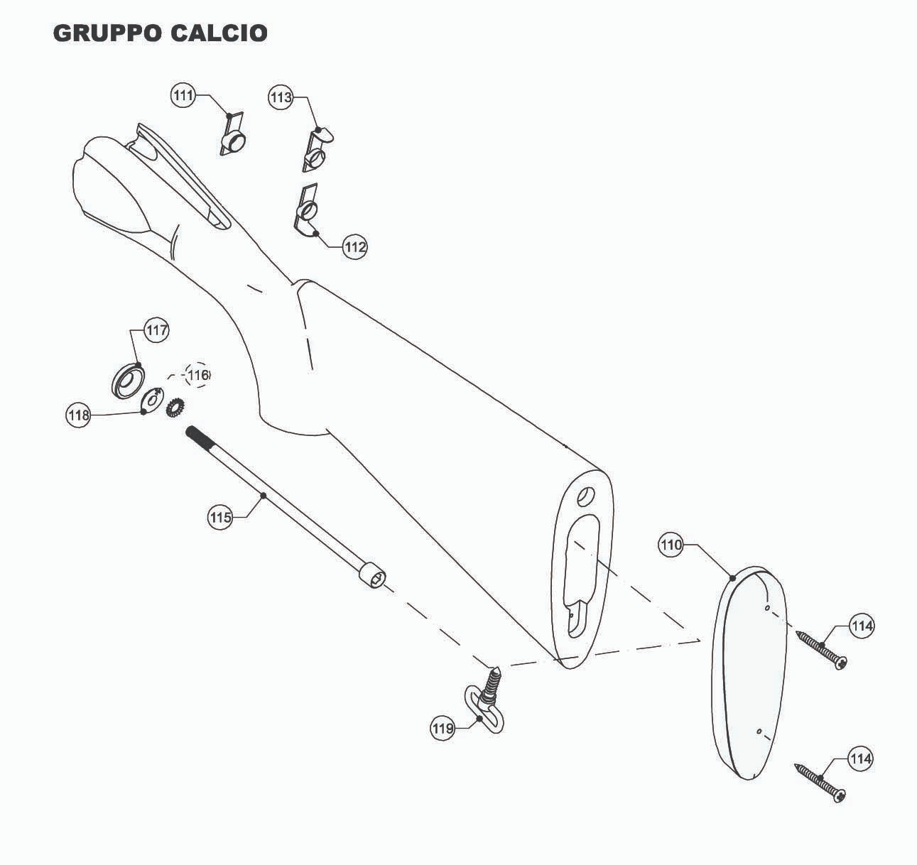 Beretta 690 Field I 12G — Stock exploded diagram