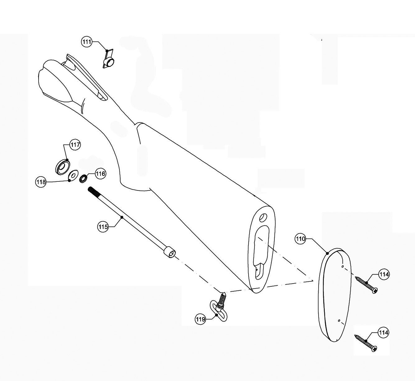 Beretta 695 Field 20G — Stock exploded diagram