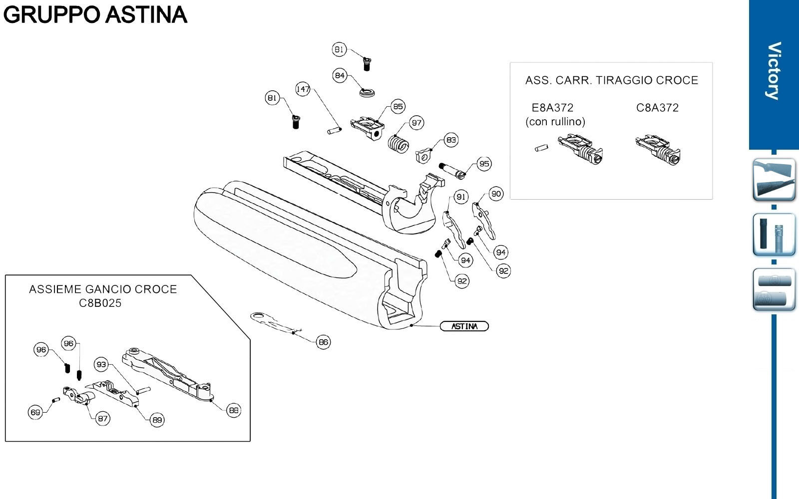 Beretta 692 Sporting 12G — Forend exploded diagram