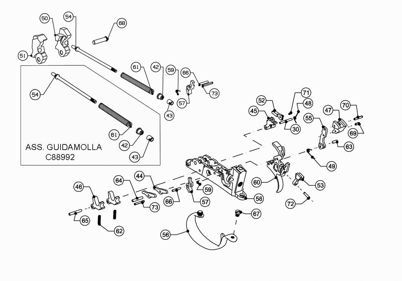 Beretta 695 Field 12G — Trigger group exploded diagram