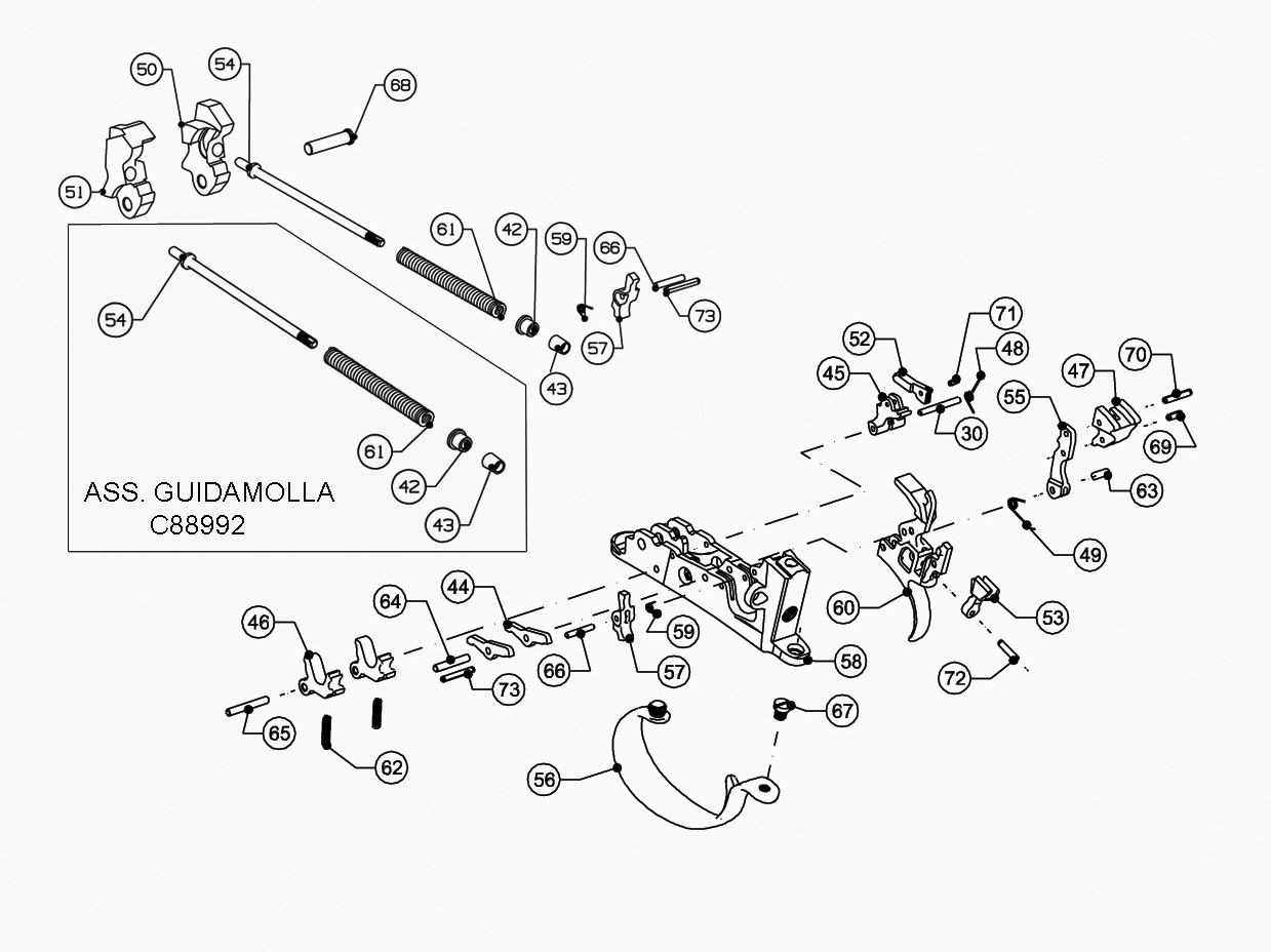 Beretta 695 Field 20G — Trigger group exploded diagram