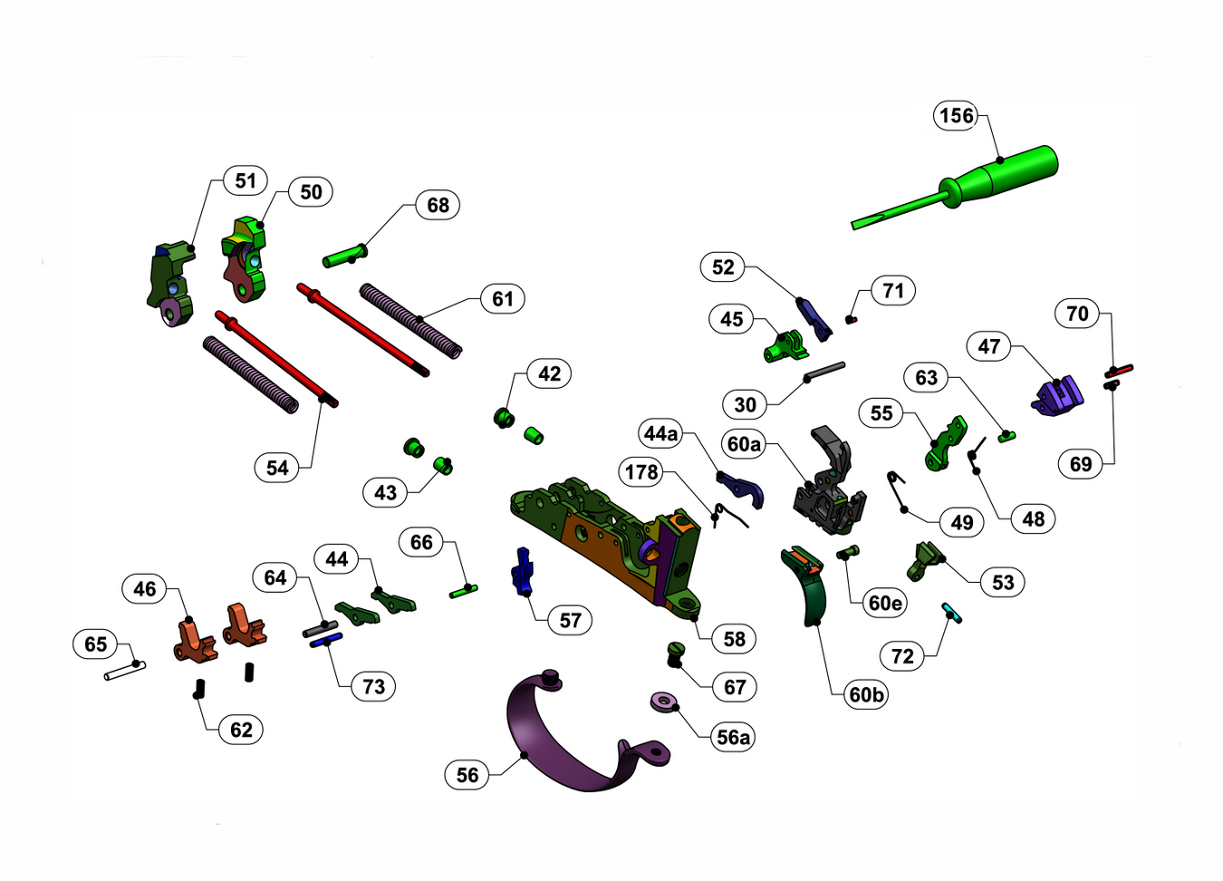 Beretta 694 Trap 12G — Trigger group exploded diagram