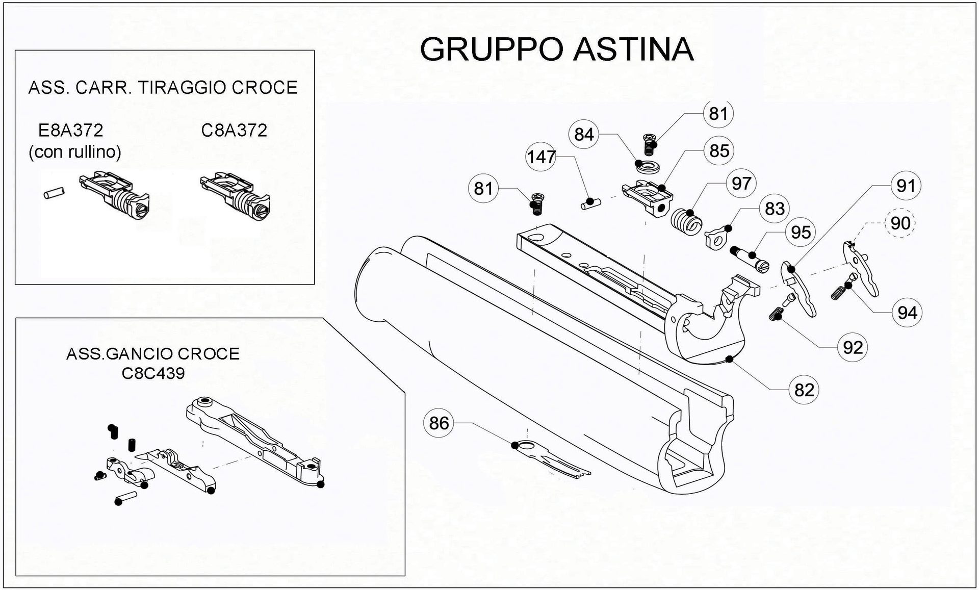 Beretta 692 Black Edition Sporting Black 12G — Forend exploded diagram