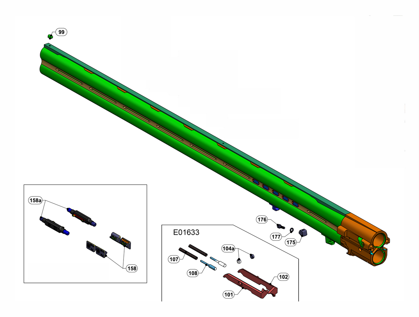 Beretta 694 Trap 12G — Barrel exploded diagram