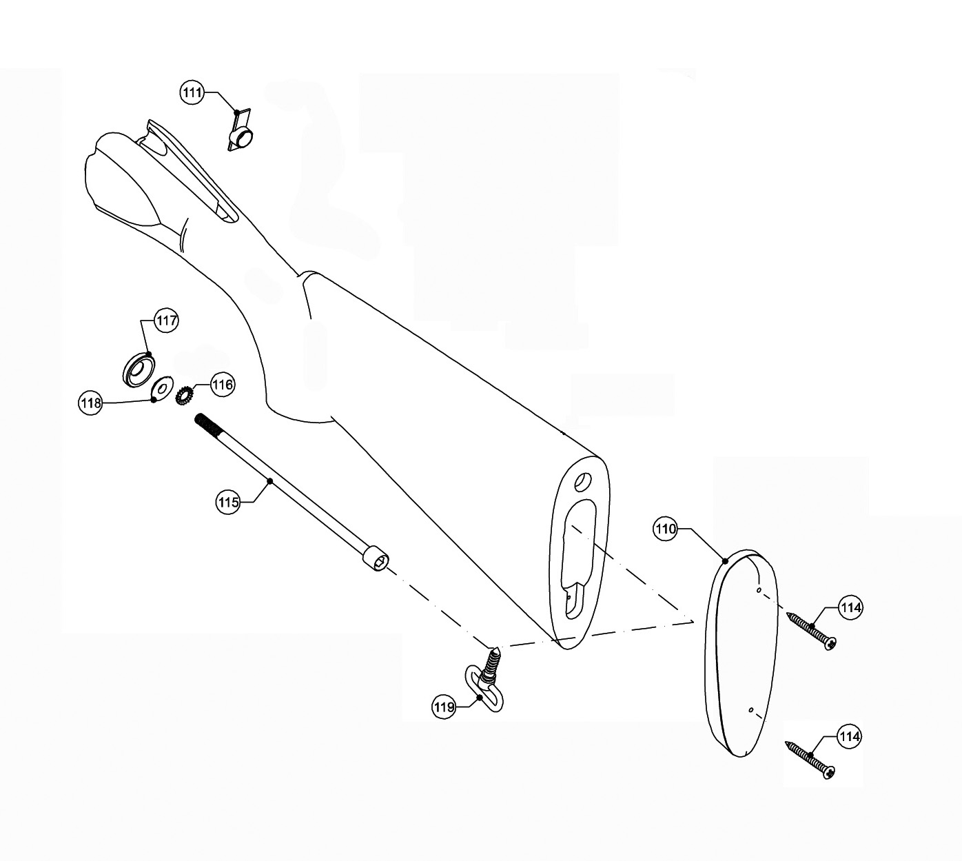Beretta 695 Field 12G — Stock exploded diagram