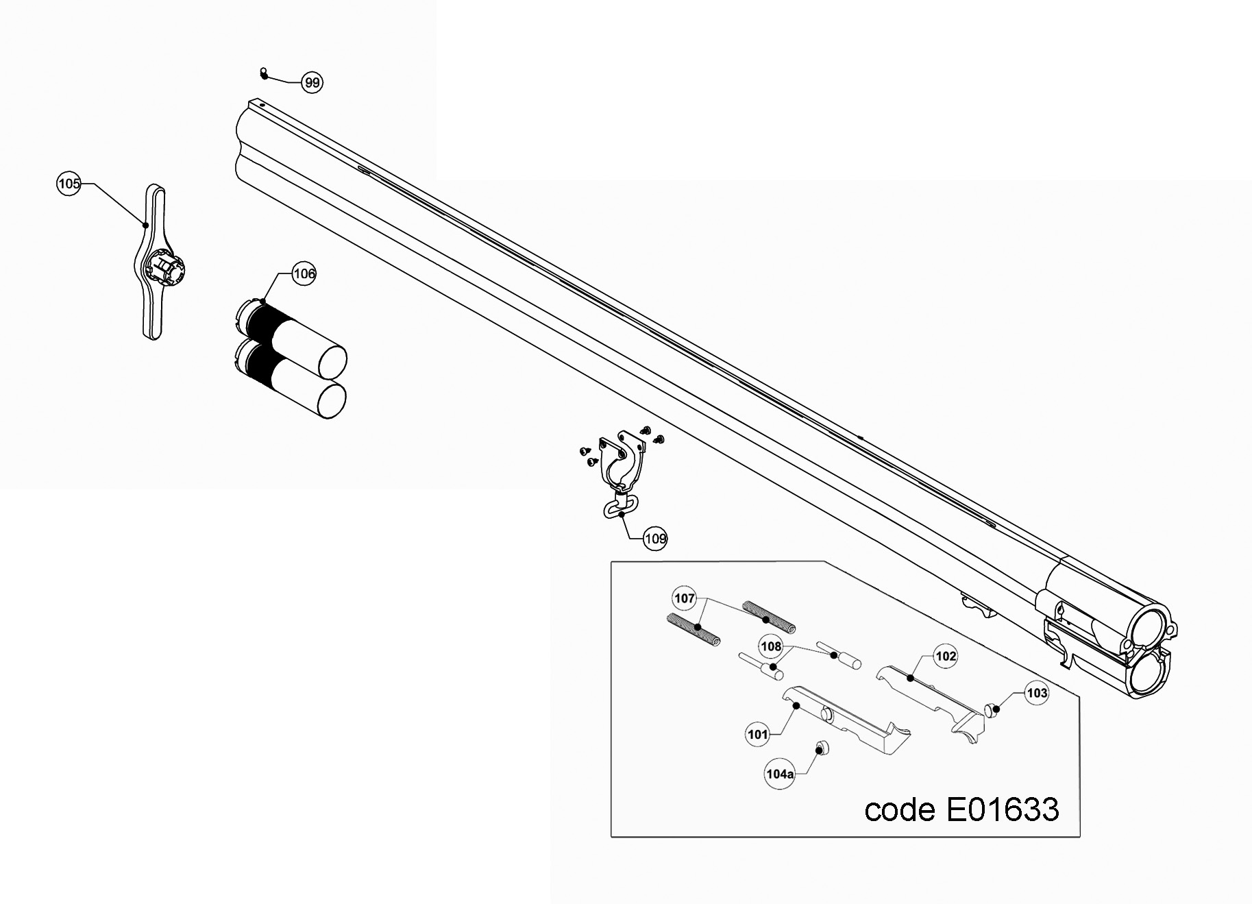Beretta 695 Field 12G — Barrel exploded diagram