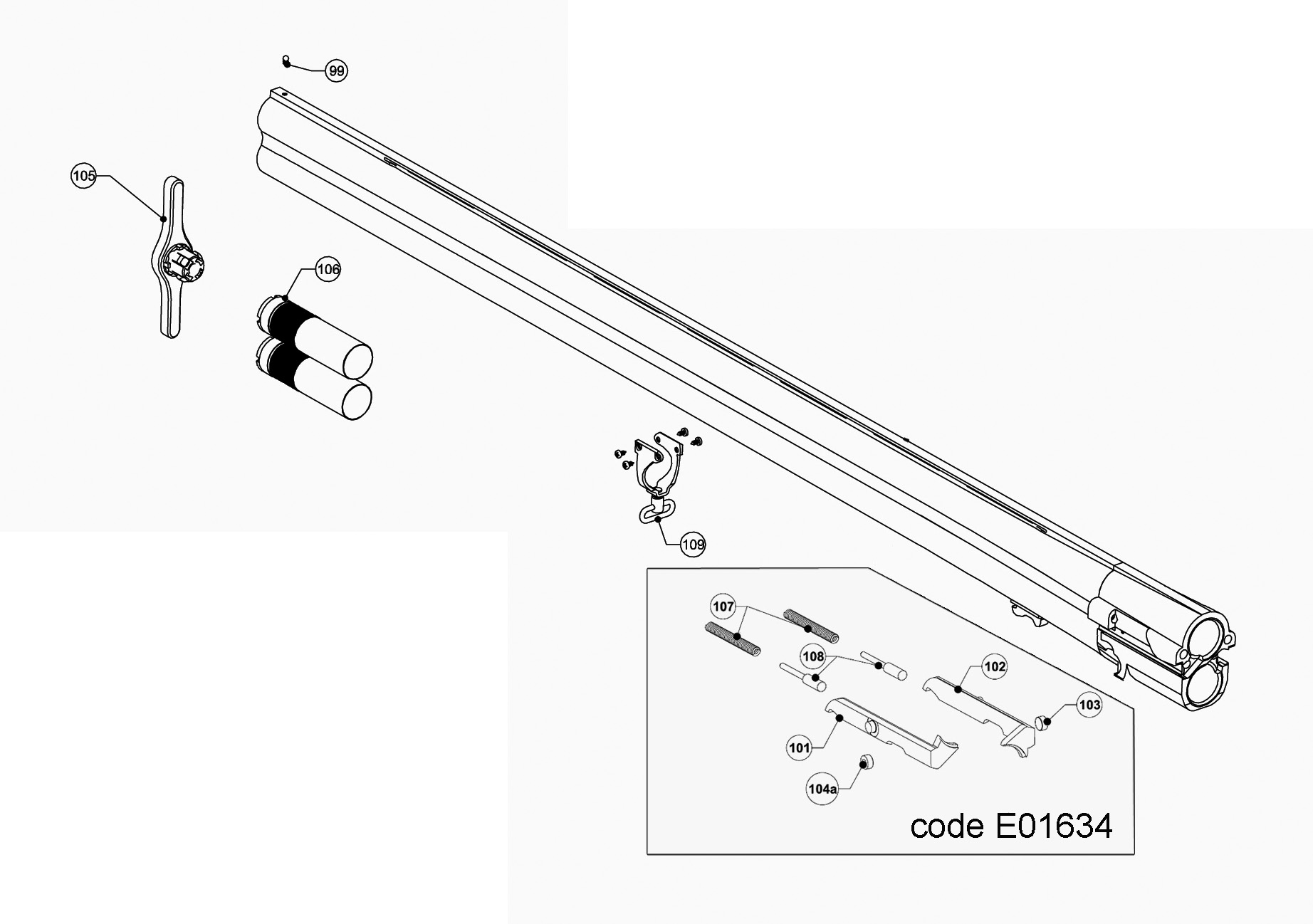 Beretta 695 Field 20G — Barrel exploded diagram