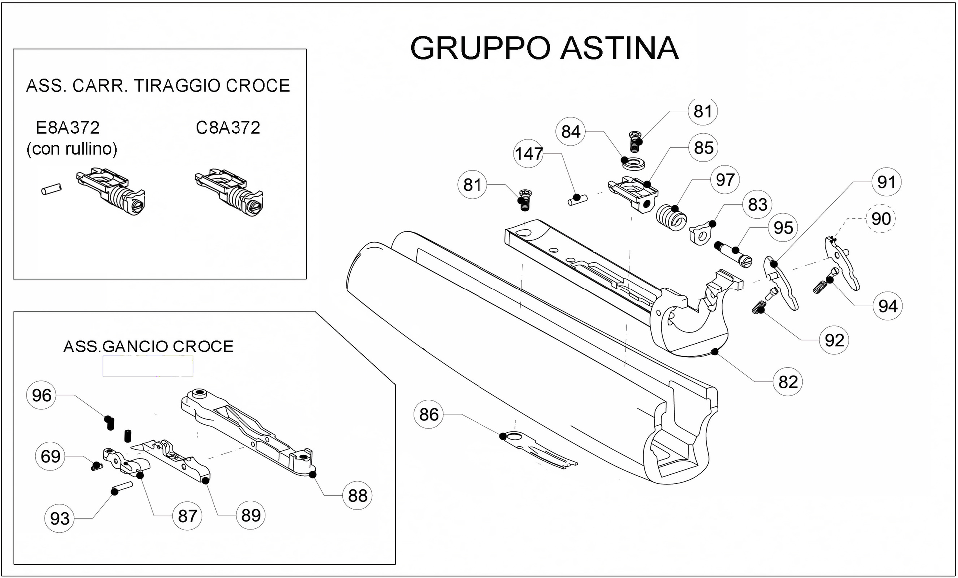 Beretta 692 Black Edition Trap Black 12G — Forend exploded diagram