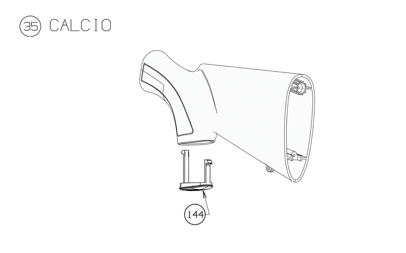 Beretta A300 Outlander Synthetic — Stock exploded diagram