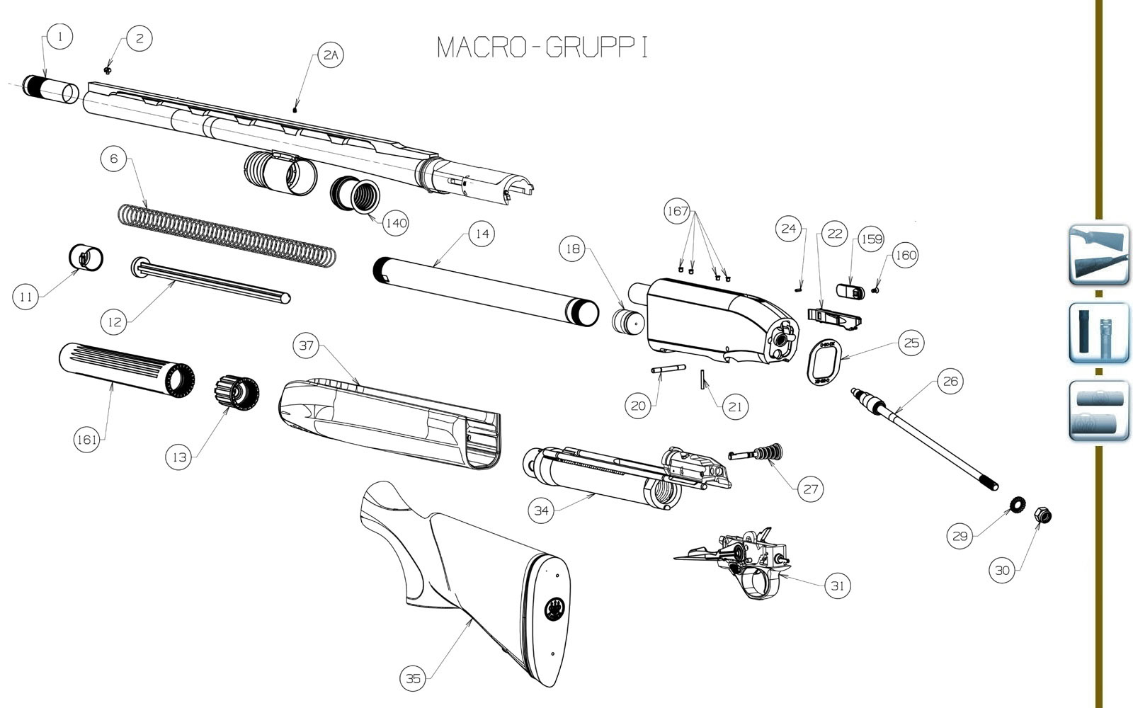 Beretta 1301 Comp — Overview exploded diagram
