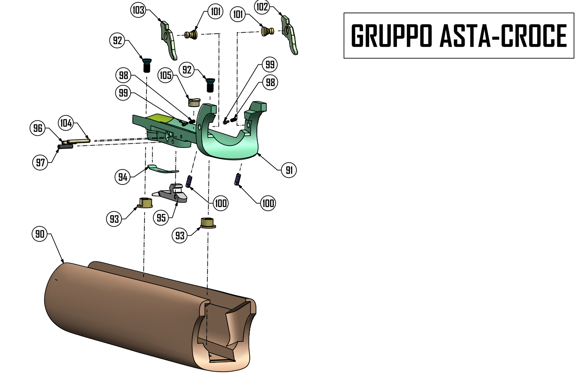 Beretta DT11 Sporting Black Edition 12G / 20G — Forend exploded diagram