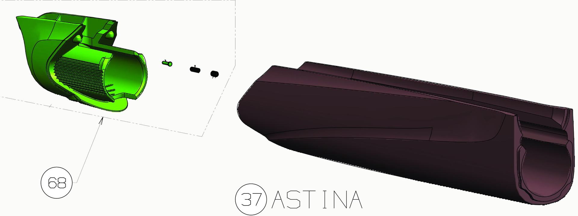 Beretta A400 Ultralite 12G — Forend exploded diagram