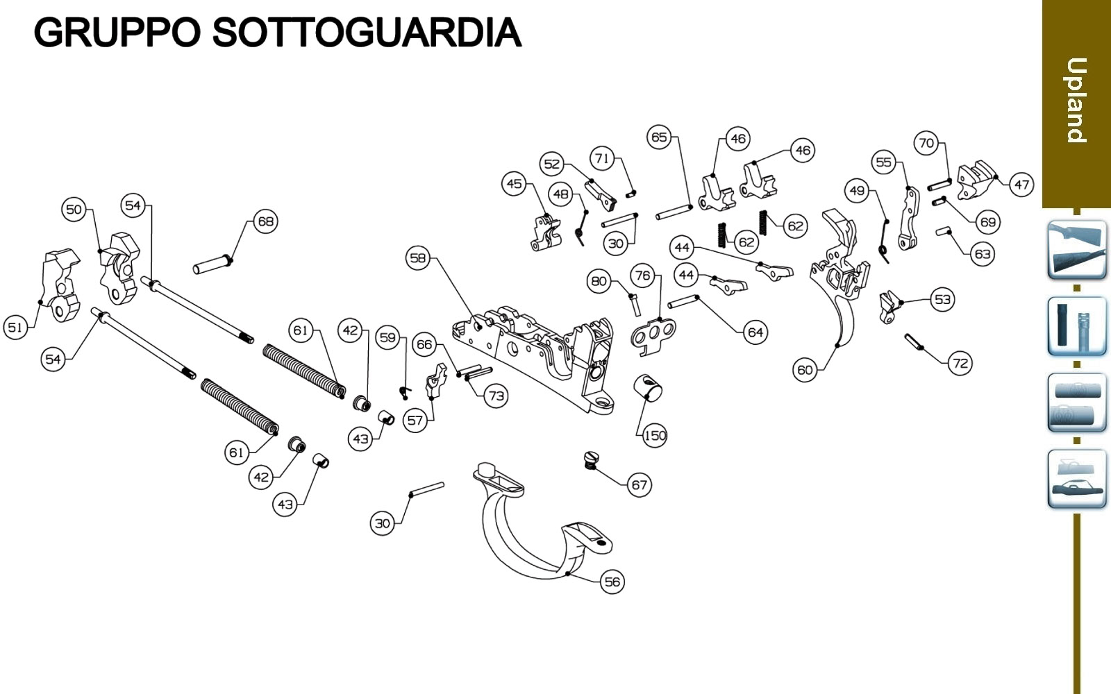 Beretta SV10 Prevail 1 Sporting 12G — Trigger group exploded diagram