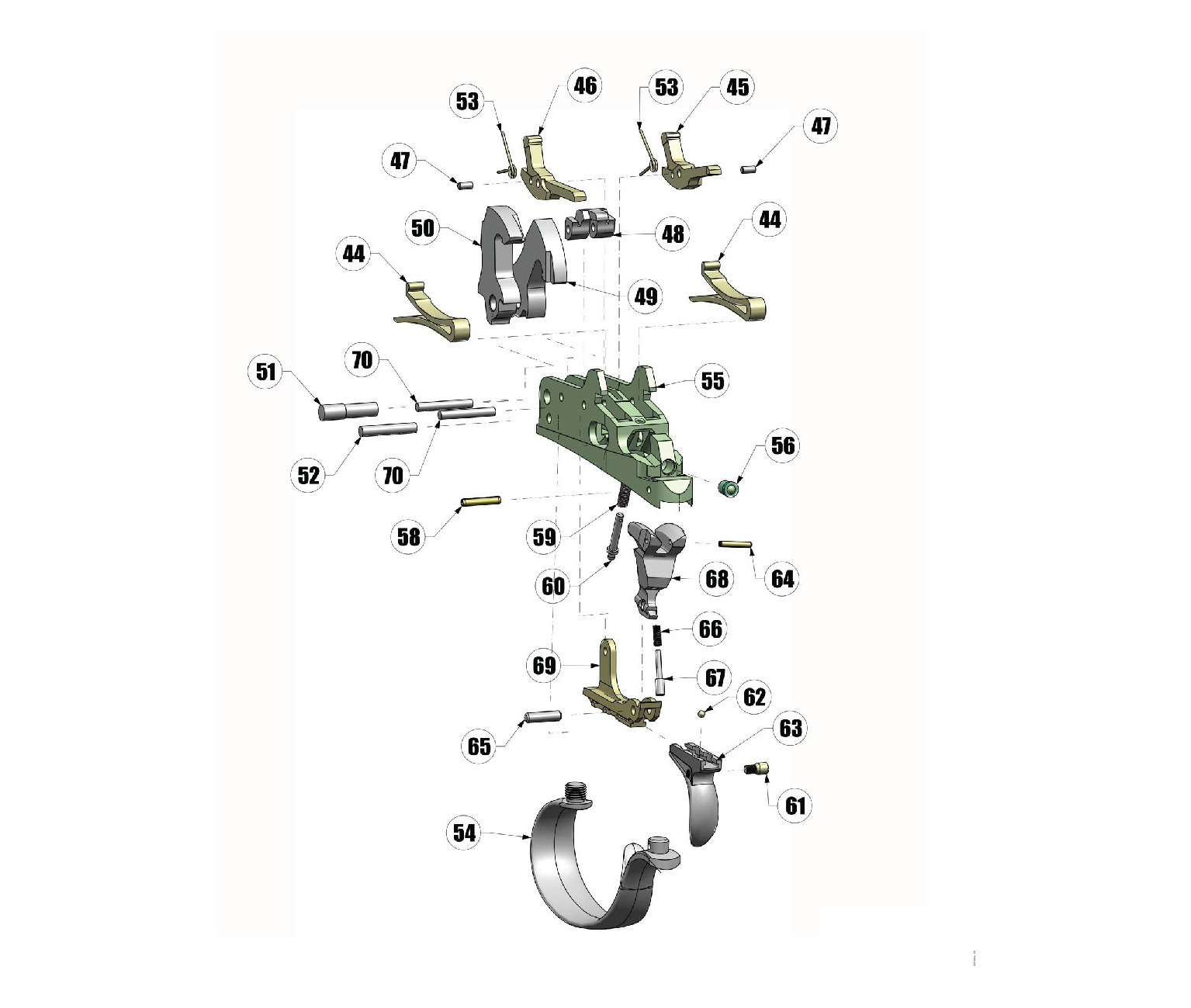 Beretta DT11 Sporting Black EELL 12G — Trigger group exploded diagram