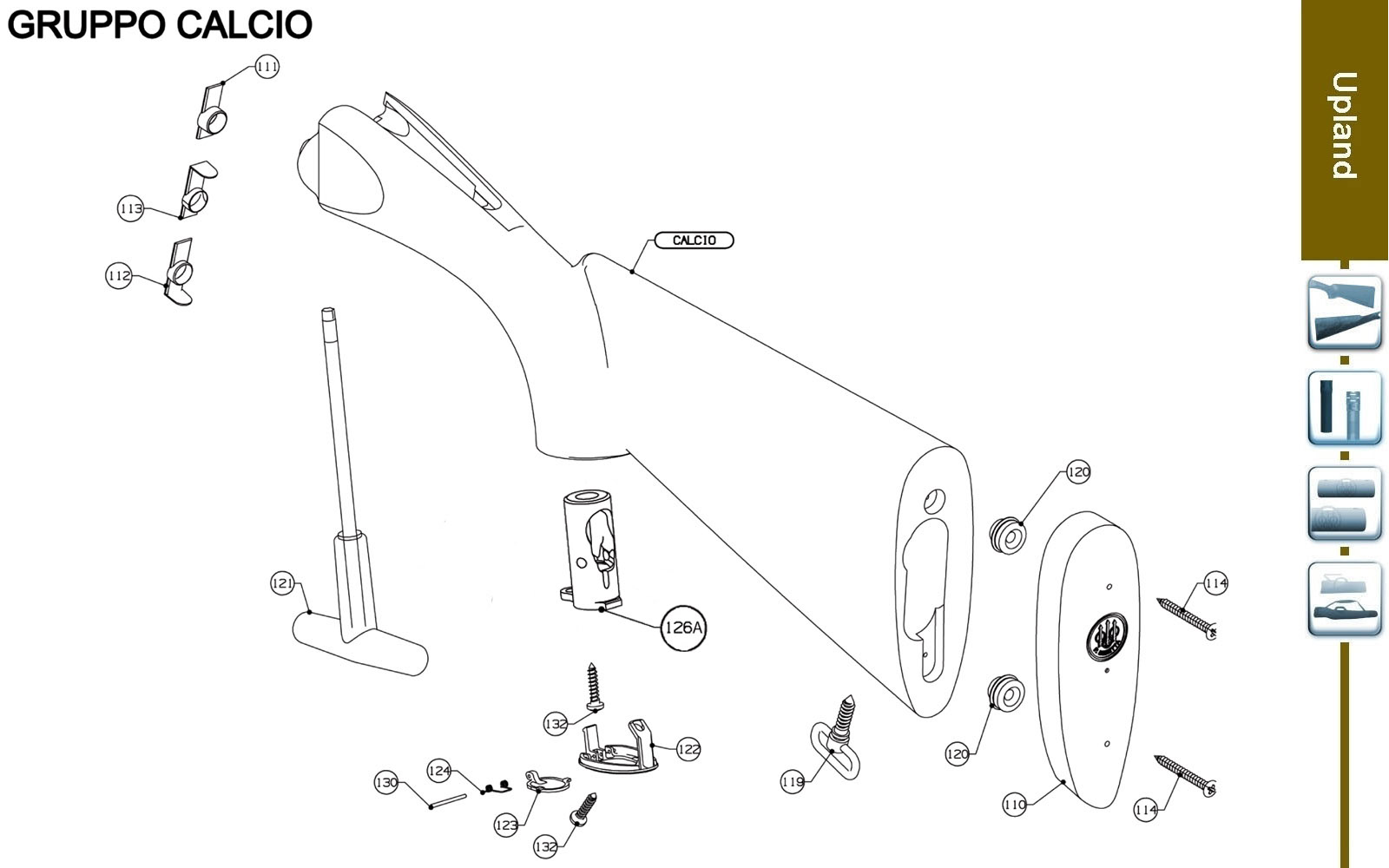 Beretta SV10 Prevail 3 Sporting 12G — Kick-Off stock exploded diagram