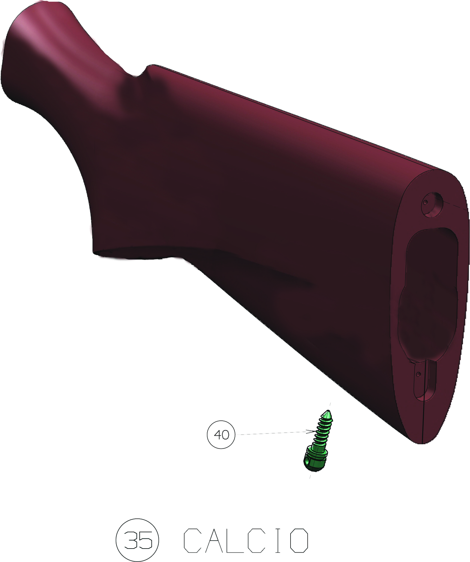 Beretta A400 Ultralite 12G — Stock exploded diagram