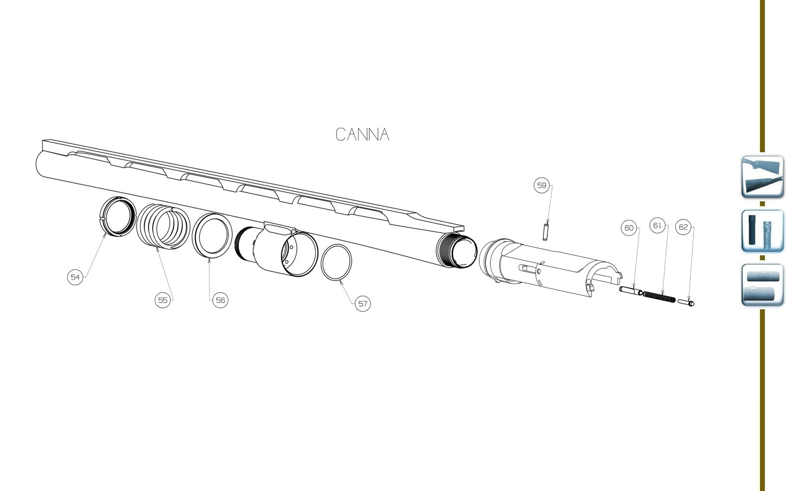 Beretta 1301 Comp — Barrel exploded diagram