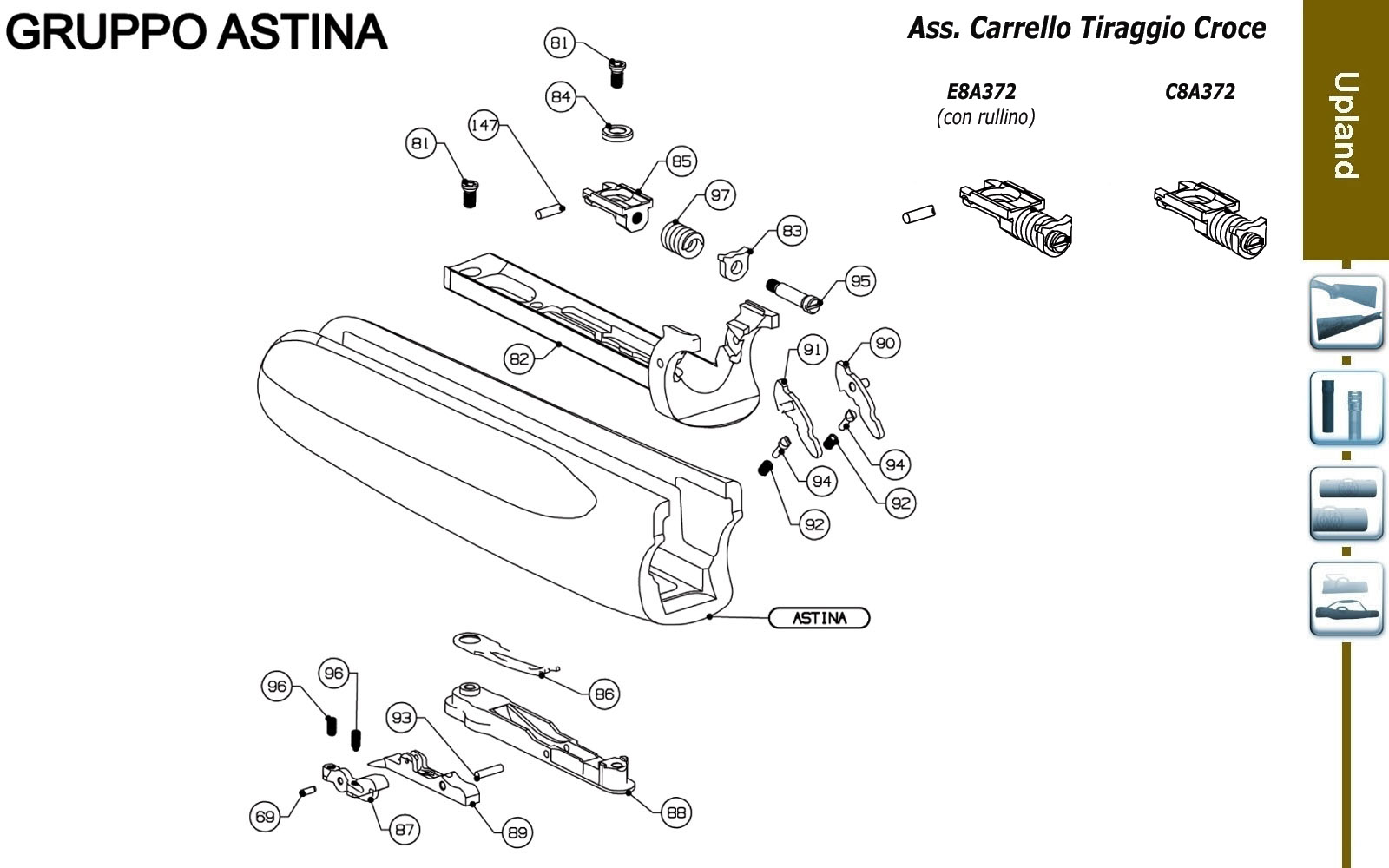 Beretta SV10 Perennia 1 12G — Forend exploded diagram