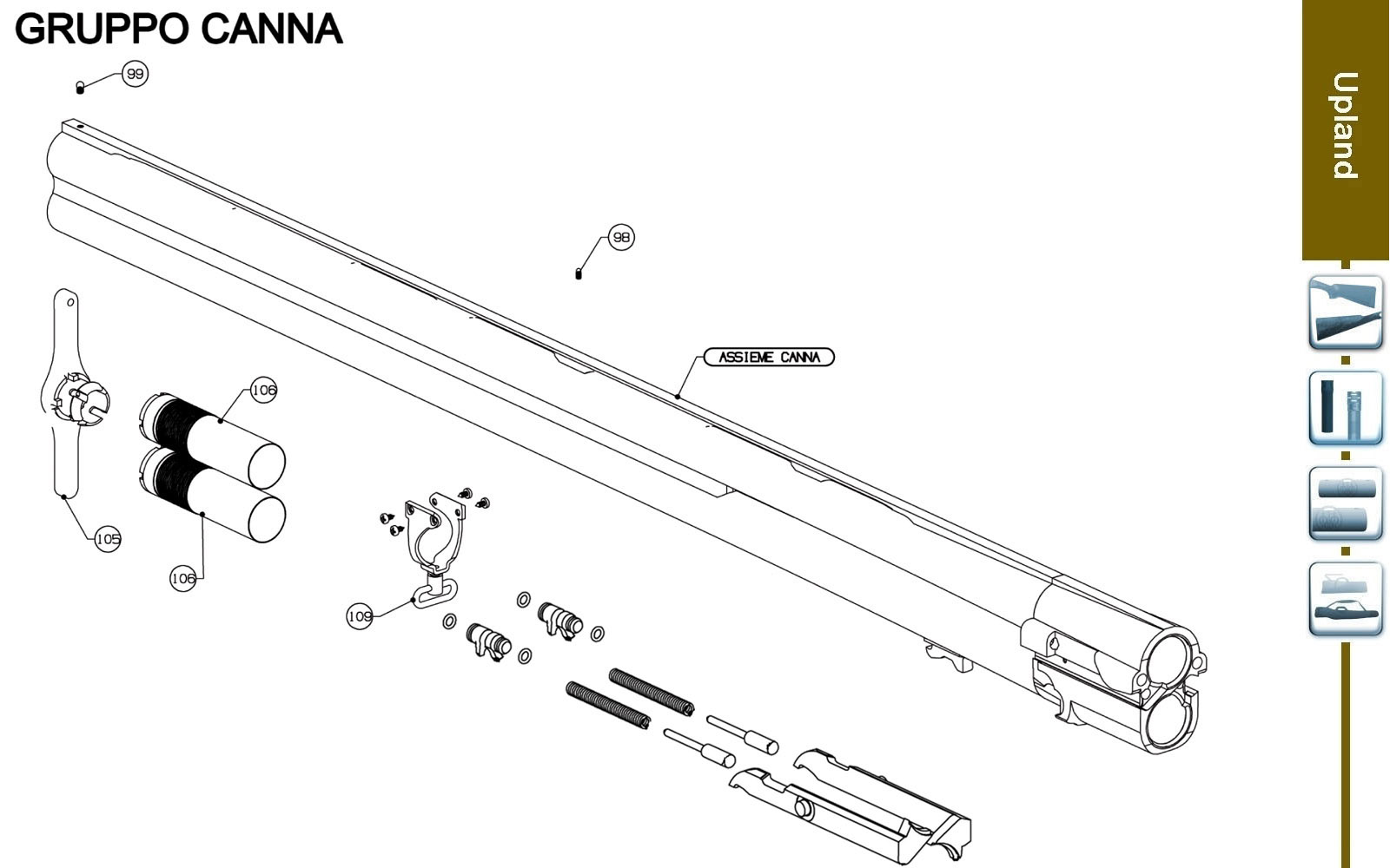 Beretta SV10 Prevail 1 Sporting 12G — Barrel exploded diagram