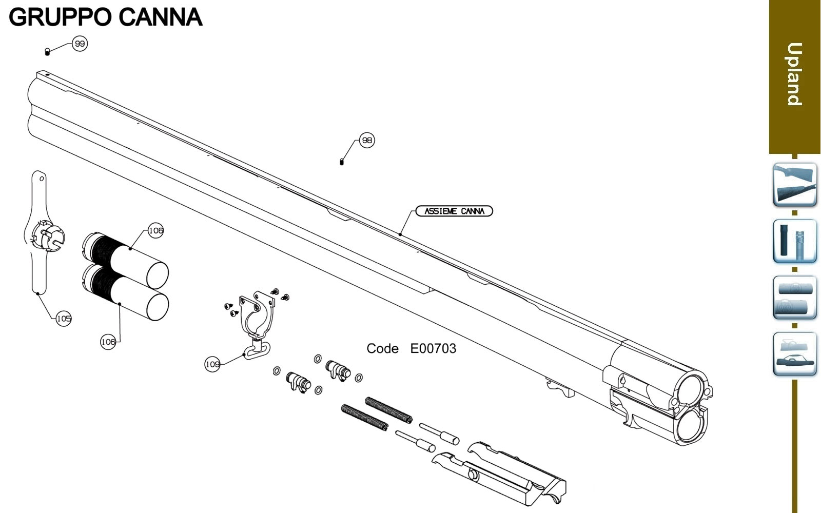 Beretta SV10 Perennia 1 12G — Barrel exploded diagram