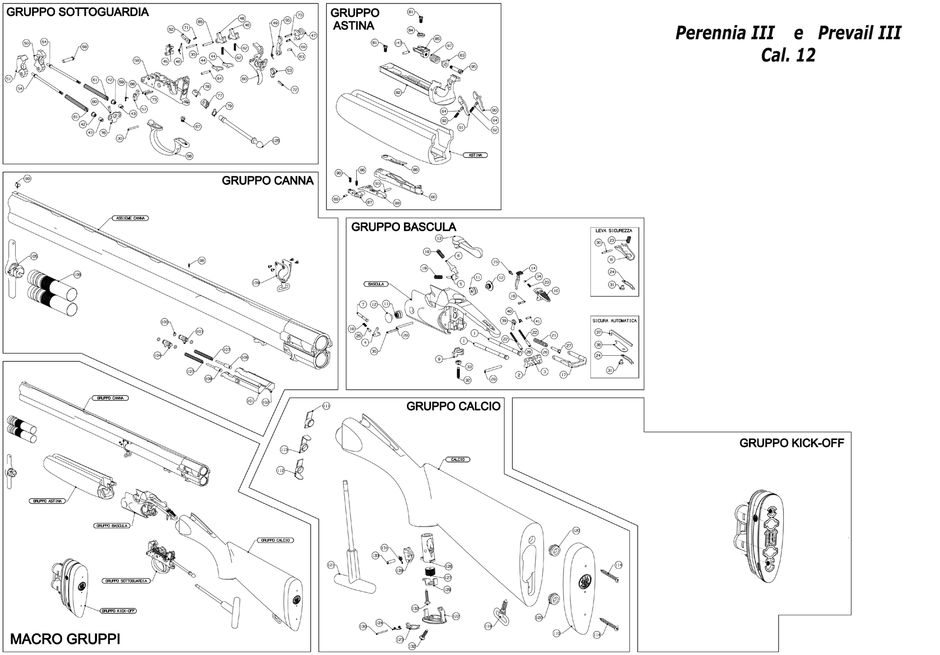 Beretta SV10 Prevail 3 Sporting 12G — Exploded diagram exploded diagram