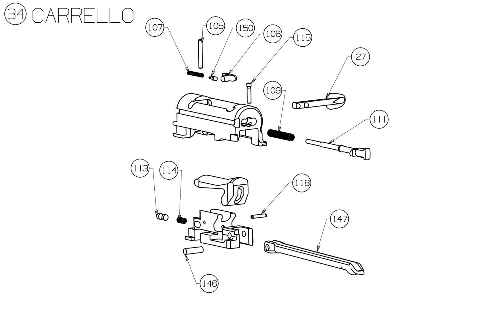 Beretta A300 Outlander Synthetic — Bolt / slide exploded diagram