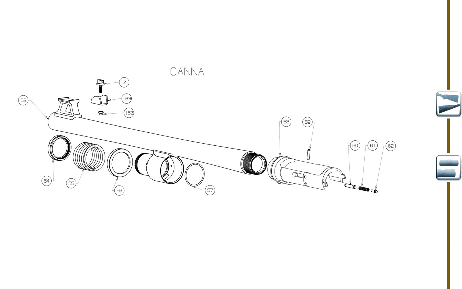 Beretta 1301 Tactical — Barrel exploded diagram