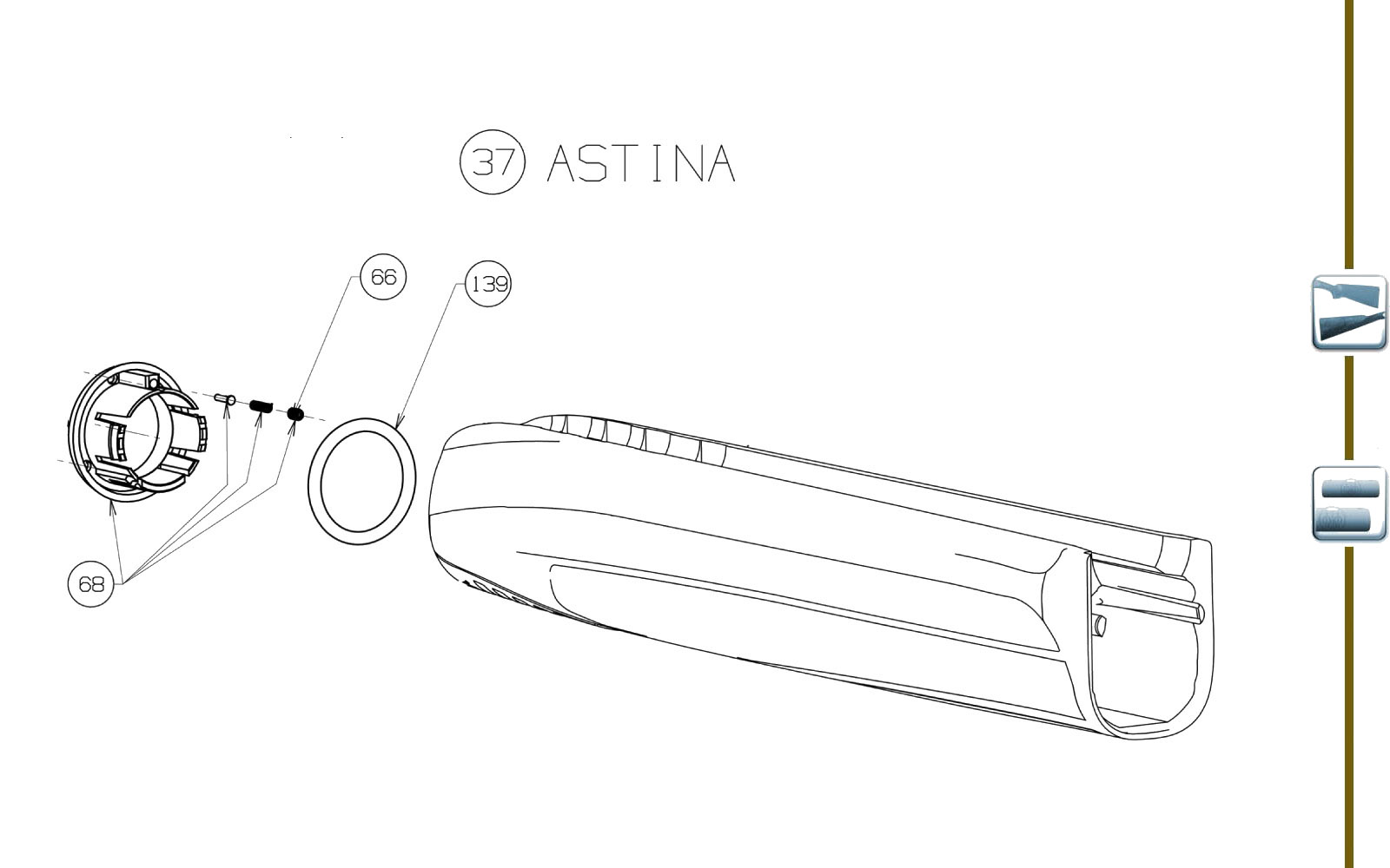 Beretta 1301 Tactical — Forend exploded diagram