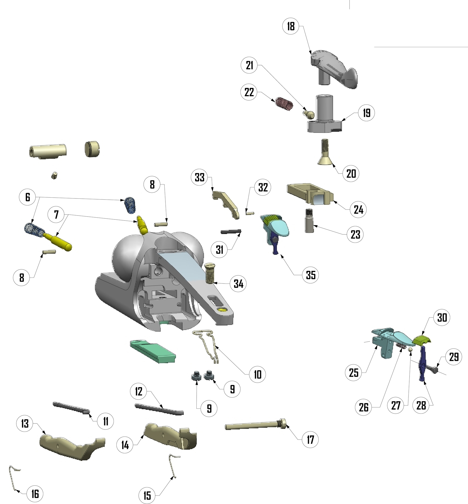 Beretta 486 12G — Action / frame exploded diagram