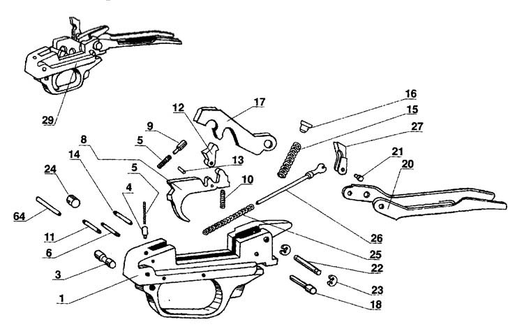 Beretta ES100 12G — Trigger group exploded diagram