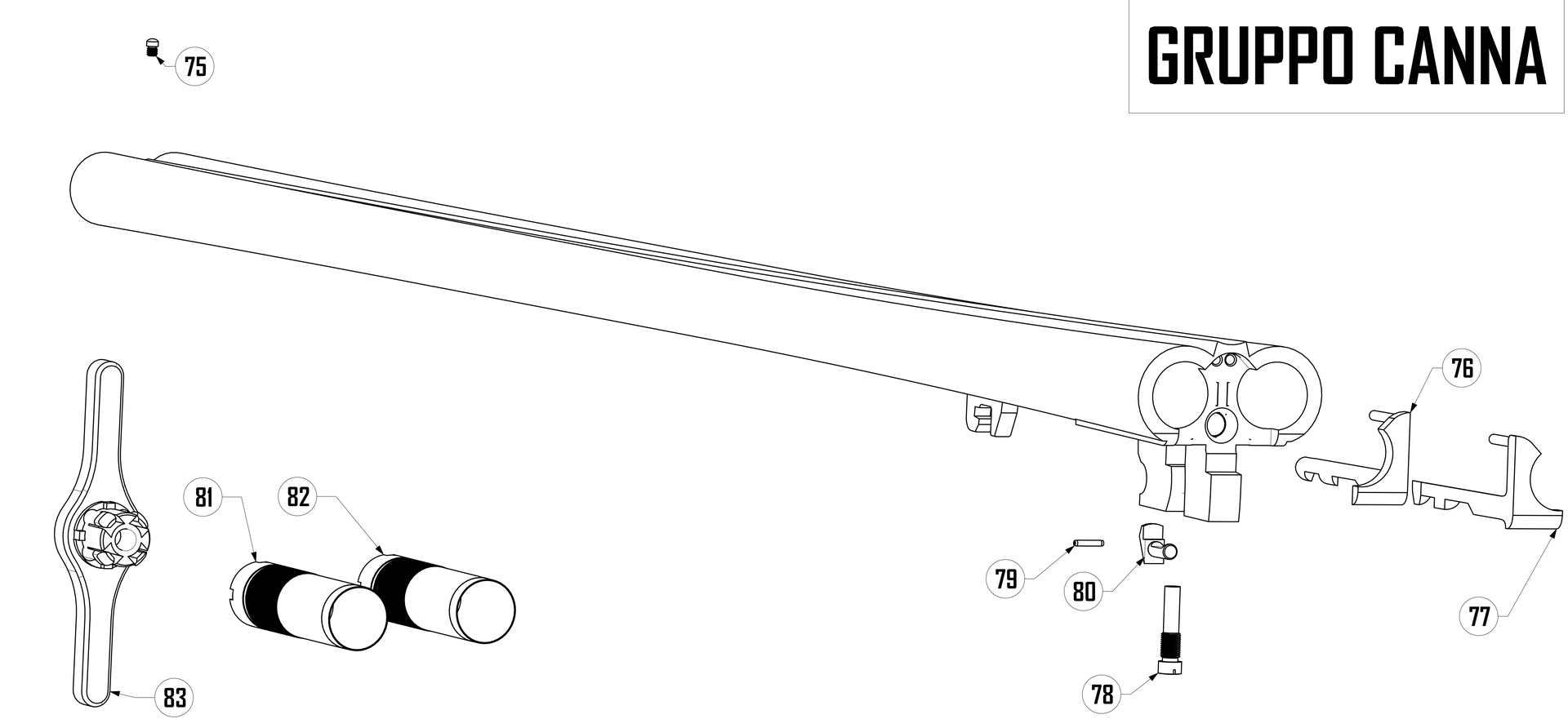 Beretta 486 20G — Barrel exploded diagram