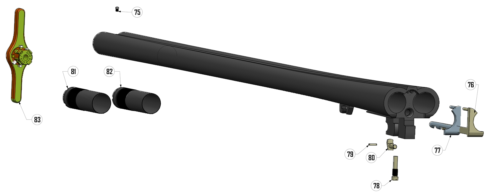 Beretta 486 12G — Barrel exploded diagram