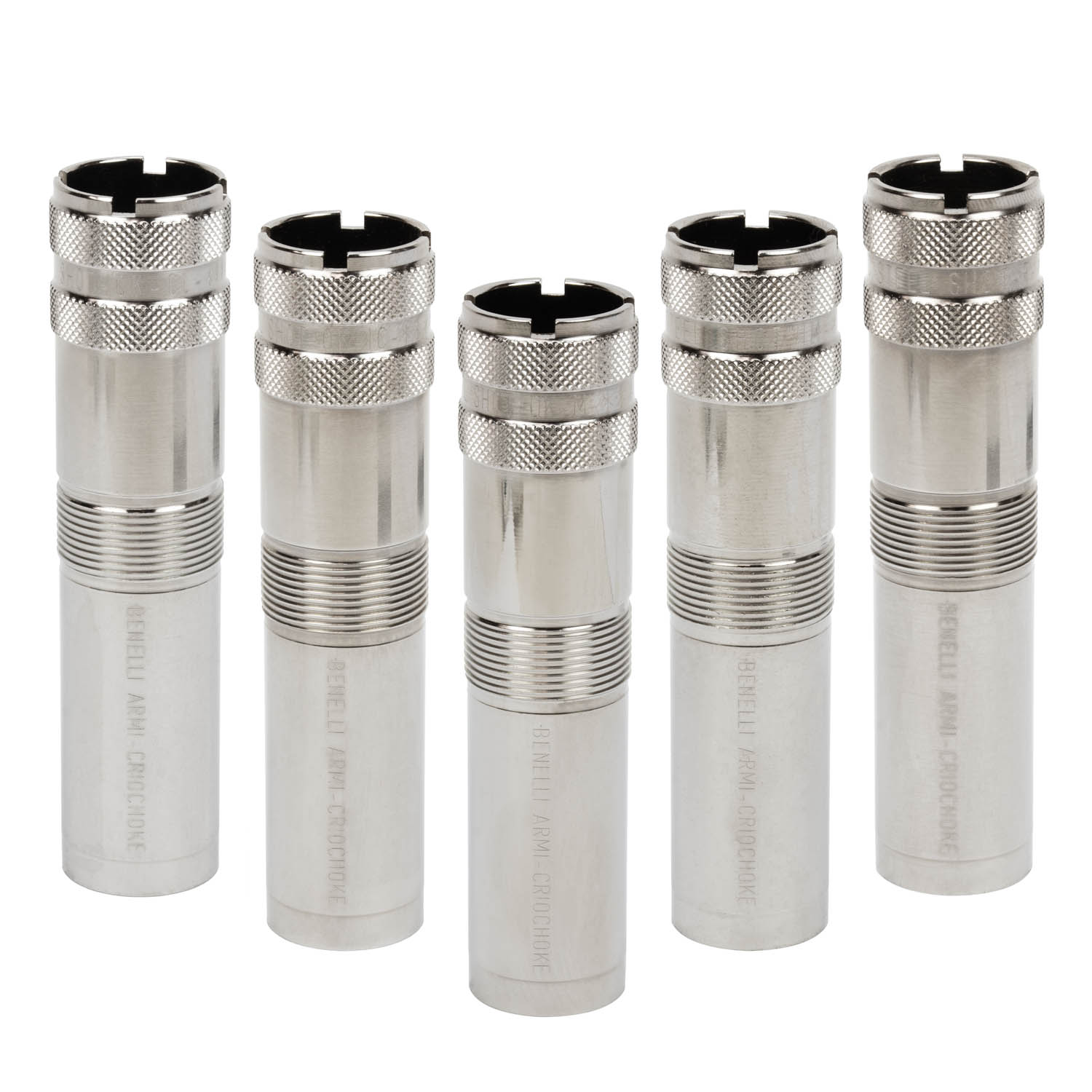 Official Benelli nickel-plated extended Crio 12 bore choke tube set