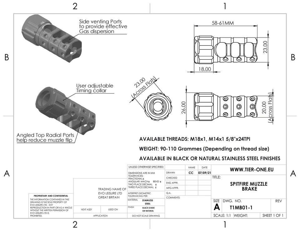 Tier One Spitfire Muzzle Brake