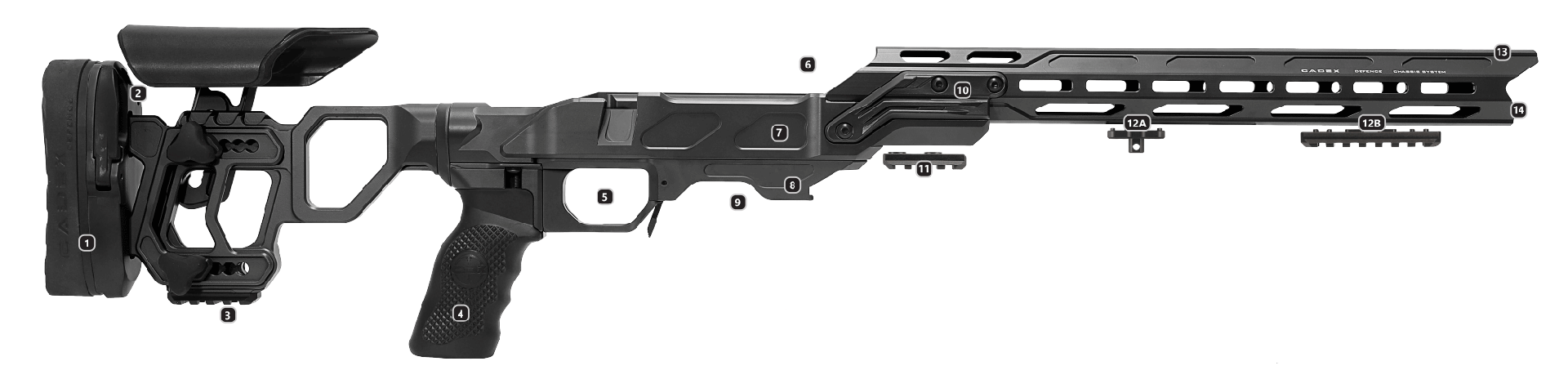 Cadex Field Competition chassis features