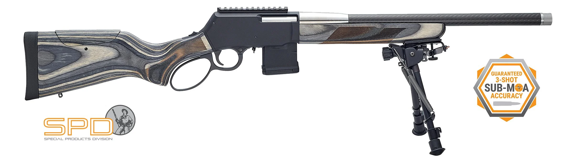 Henry SPD Predator with Harris bipod and SPD accuracy badge