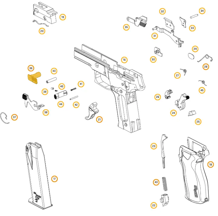 Sig Sauer P226 Takedown Lever