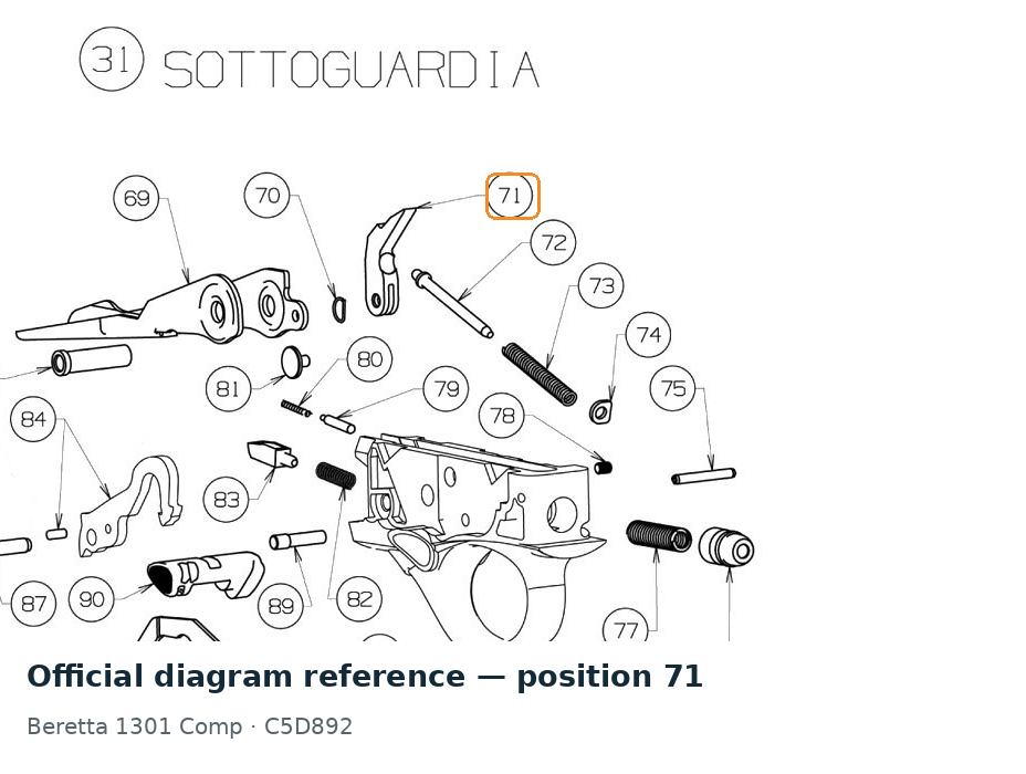 Beretta A400 / 1301 Carrier Lever