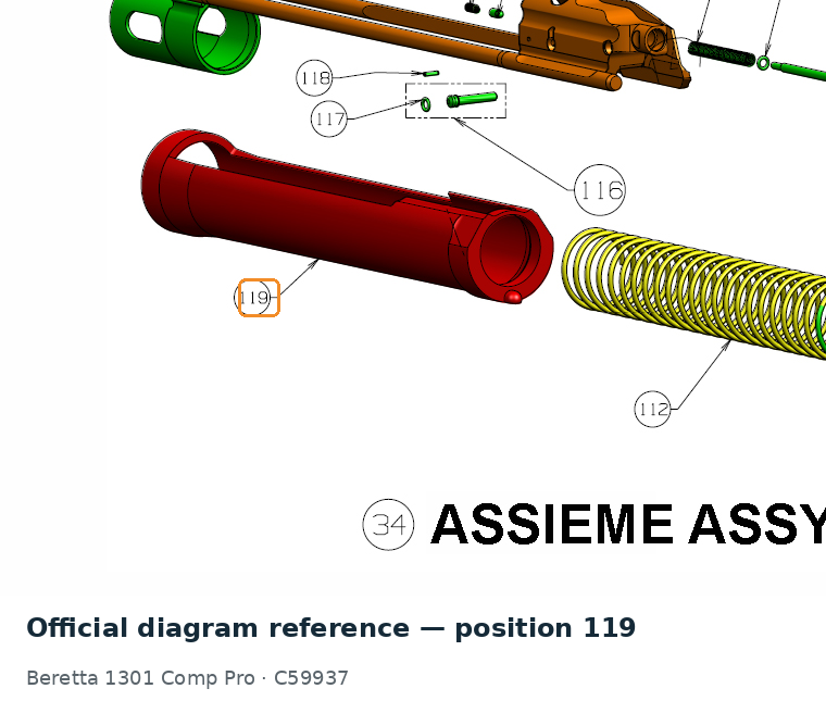 Beretta A400 / 1301 Piston Tube Stop